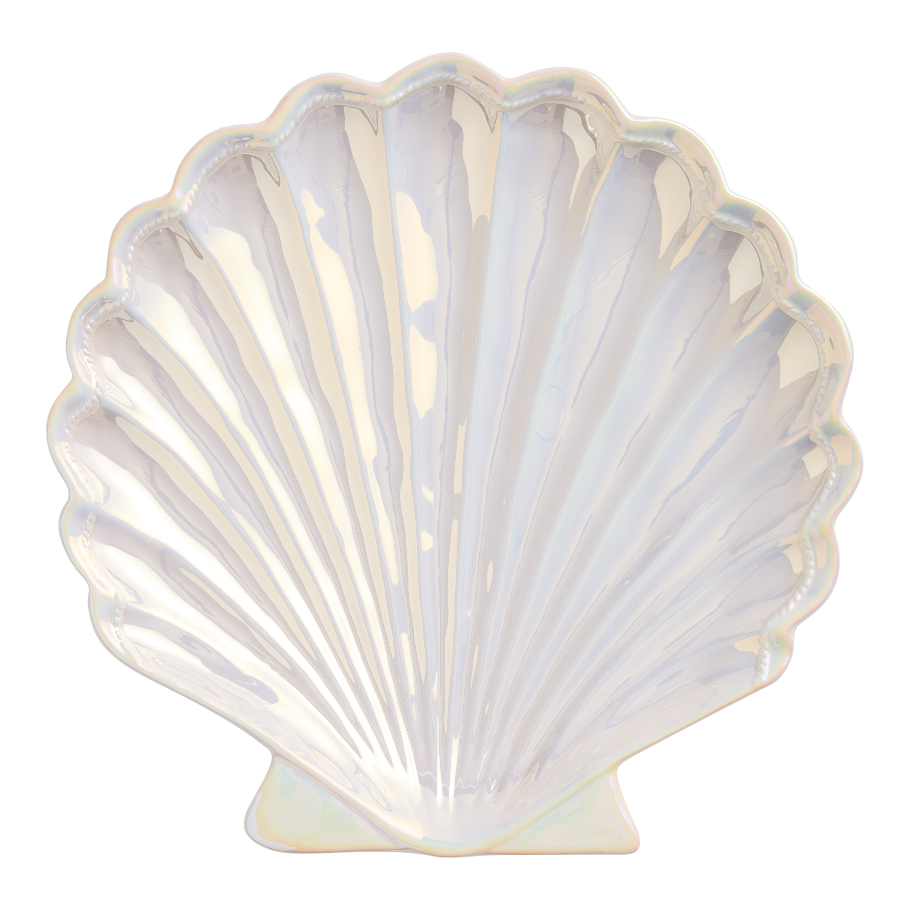 White Iridescent Shell Figural Serving Platter | World Market