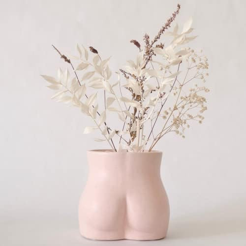 Butt Planter, Body Vase Female Form, Cheeky Flower Vases w/ Drainage Plug [Speckled Matte Pink Ce... | Amazon (US)