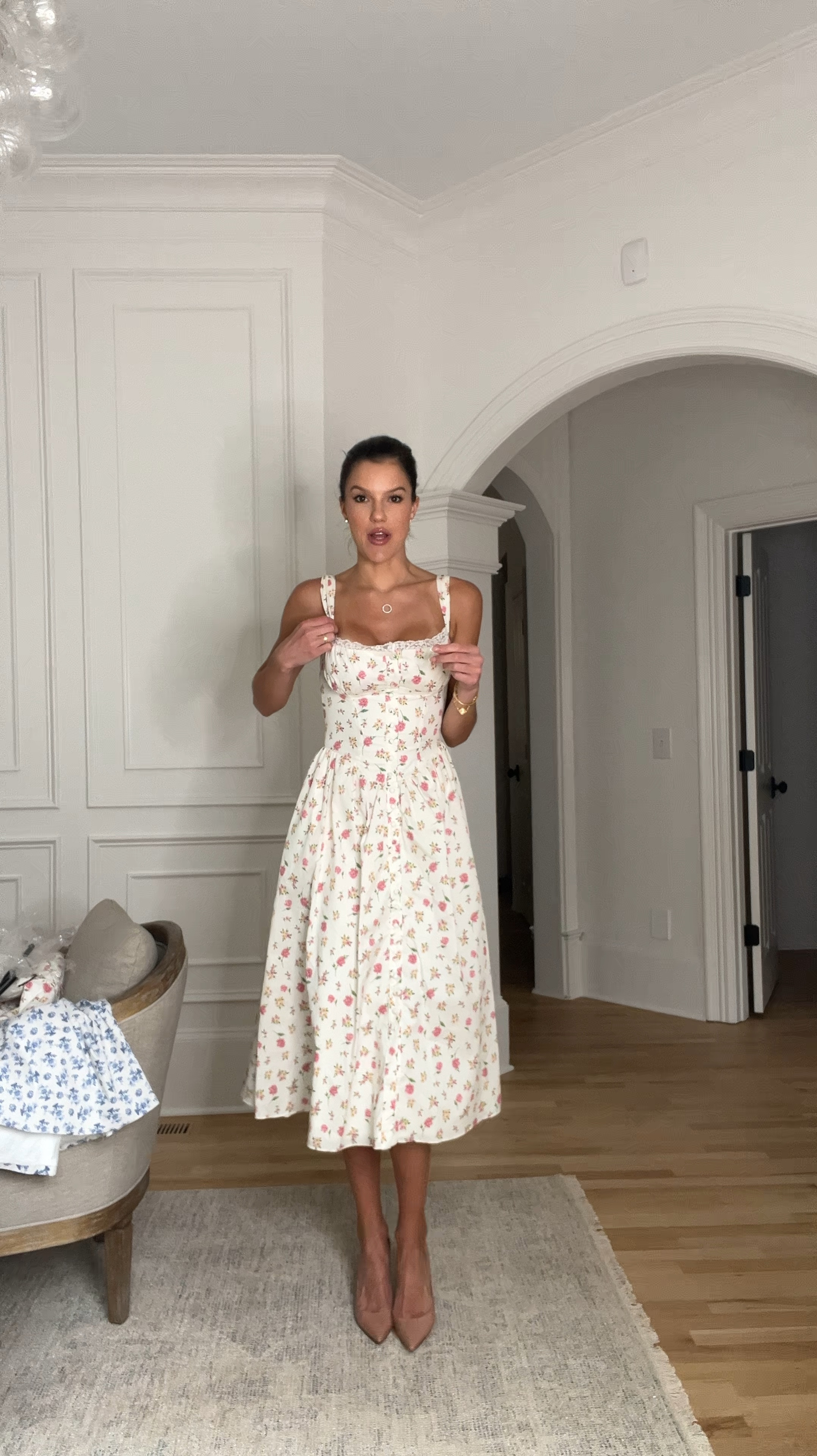 Sized down to an xs in this one and love it! This style has the adjustable strap, corset back and zipper on the side. The small fit but the XS is even better on me! 

#LTKVideo #LTKSeasonal #LTKStyleTip