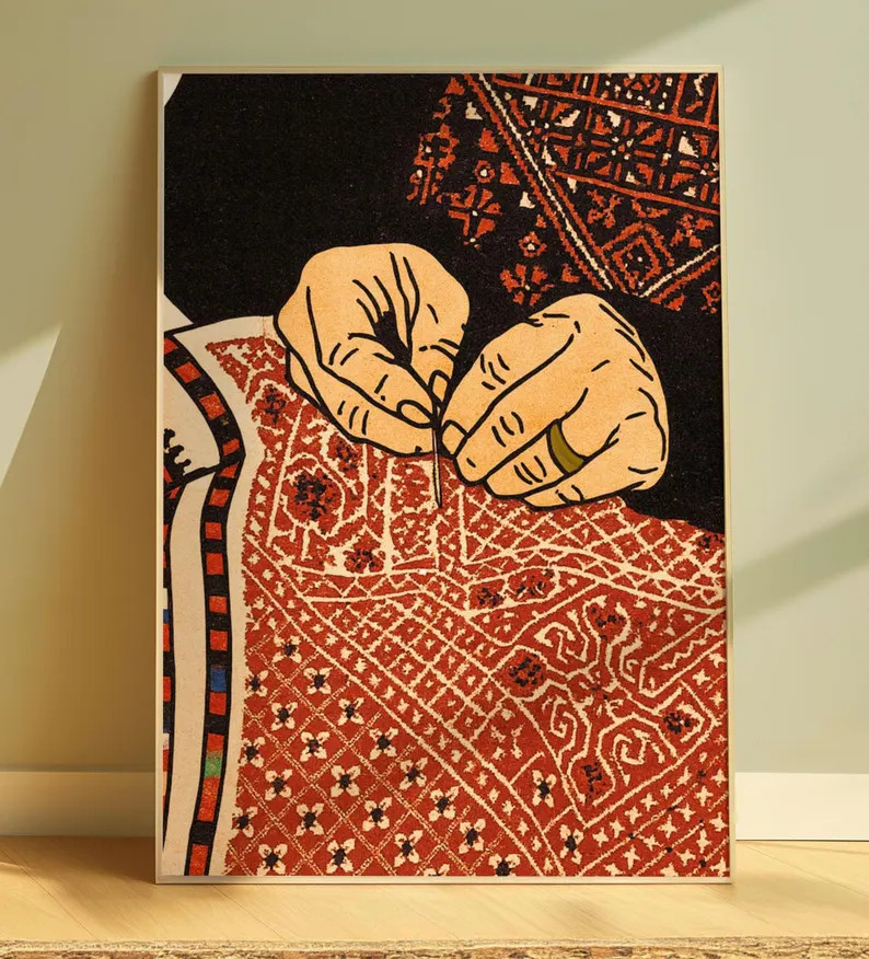Palestinian Tatreez Embroidery Print: Heritage Wall Art (digital Download) - Etsy | Etsy (US)