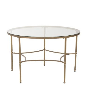 30x48 bonnifait iron and glass round dining table | TJ Maxx