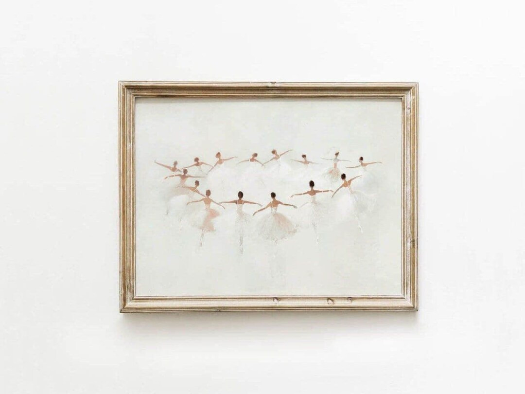 Ballerina Dance Poster, White Painting, Soft Feminine Decor, Coquette Aesthetic, Retro Wall Art, ... | Etsy (US)