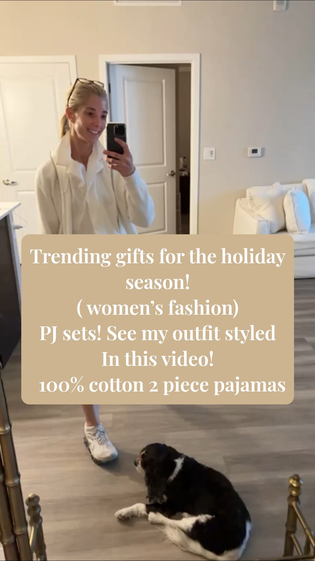 Trending gifts for the holiday season for women’s fashion are PJ sets like the 100% cotton set I’m wearing shorts with a collared button-down shirt paired with a perfect fall winter cardigan full zip up, which is very Ralph Lauren style Equestrian chic. I love it also with jeans or even wearing out to a more formal event. And of course add your Haynes slippers and you have the perfect hollow day gift for cozy at home where. Also, super cute for opening presents Christmas morning! Comment with questions or product recommendations! Happy to give you style tip 🎉🙏🏻🤗

Trending gifts for the holiday
season!
( women’s fashion)
PJ sets! See my outfit styled
In this video! 100% cotton 2 piece pajamas

#LTKStyleTip #LTKHoliday #LTKGiftGuide