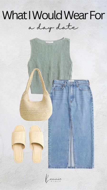 What I Would Wear For… A Day Date 🌼 Midsize Fashion | Spring Outfit Ideas | Summer Outfit Ideas | OOTD | Elevated Casual Style | Denim Midi Skirt

#LTKstyletip #LTKworkwear #LTKmidsize