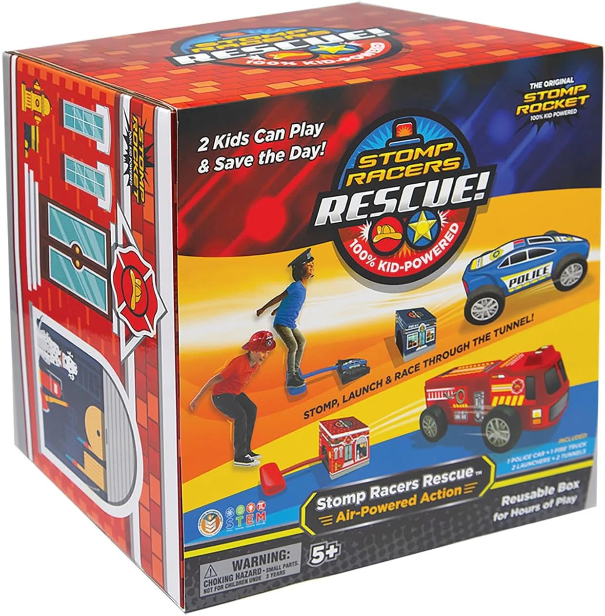 Stomp Rocket® Original Stomp Rescue Racers Launcher for Kids, 1 Police Car, 1 Fire Truck, 2 Toy ... | Walmart (US)