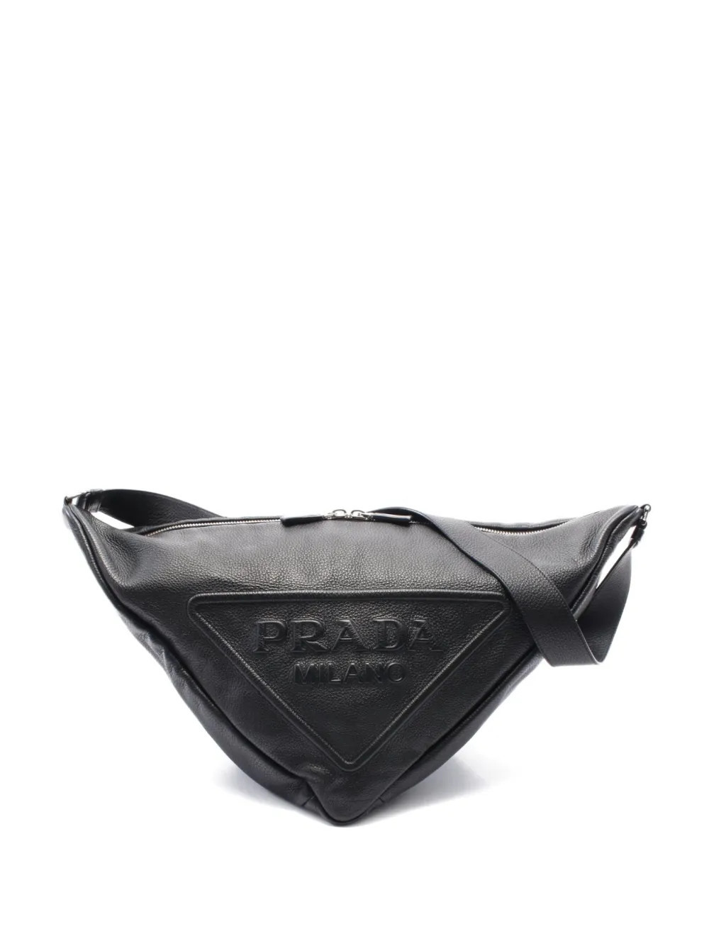 Prada Pre-Owned 2010s triangle leather shoulder bag - Black | Farfetch Global