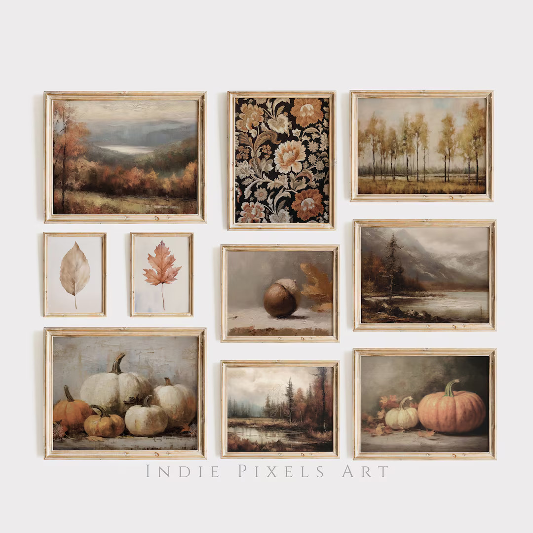 Fall Gallery Wall Prints SET of 10 Digital Prints, Fall Printable Art Gallery Wall Autumn Gallery... | Etsy (US)
