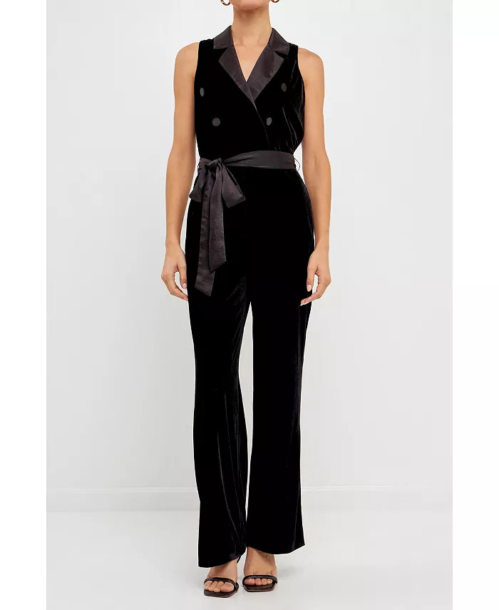endless rose Women's Sleeveless Velvet Jumpsuit - Macy's | Macy's