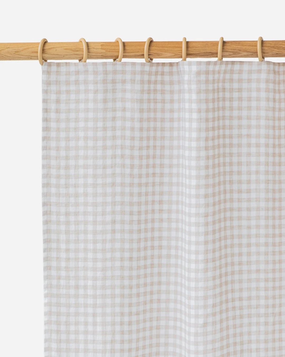 Pencil Pleat Linen Curtain Panel 1 Pcs Natural Gingham Linen Drapes Living Room, Bedroom, Farmhou... | Etsy (US)