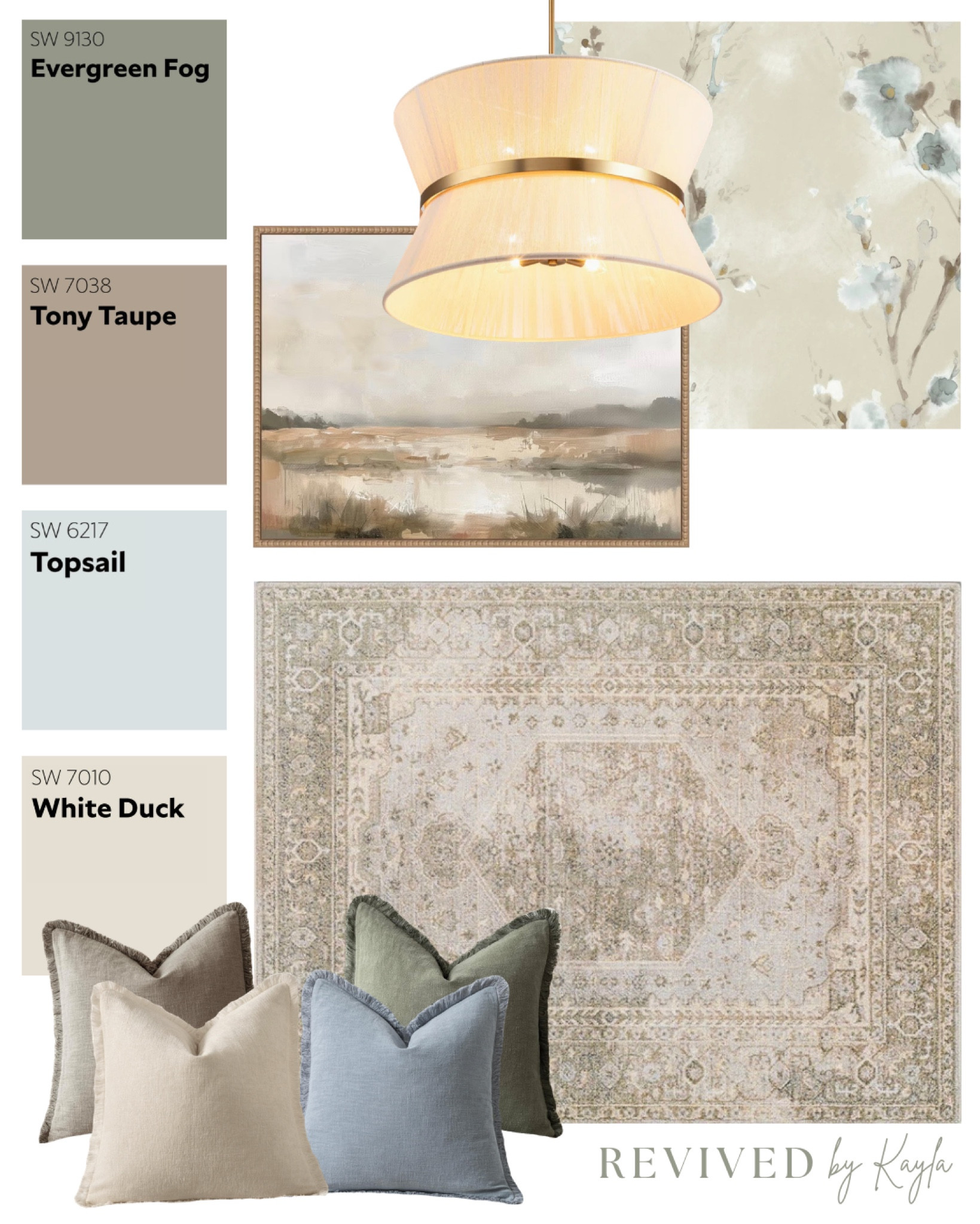 Neutral green and blue room design mood board 💚🩵

#homedecor #homedesign #roomdecor #roomdesign #interiordesign #neutraldecor #neutralhome #homeinspo #homeideas #modern #cozy #decor #moodboard #sherwinwilliams #wayfair #amazon #amazonhome 

#LTKHome