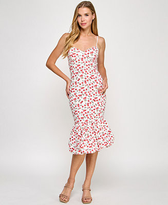 Juniors' Sweetheart-Neck Bubble-Flounce Dress | Macy's