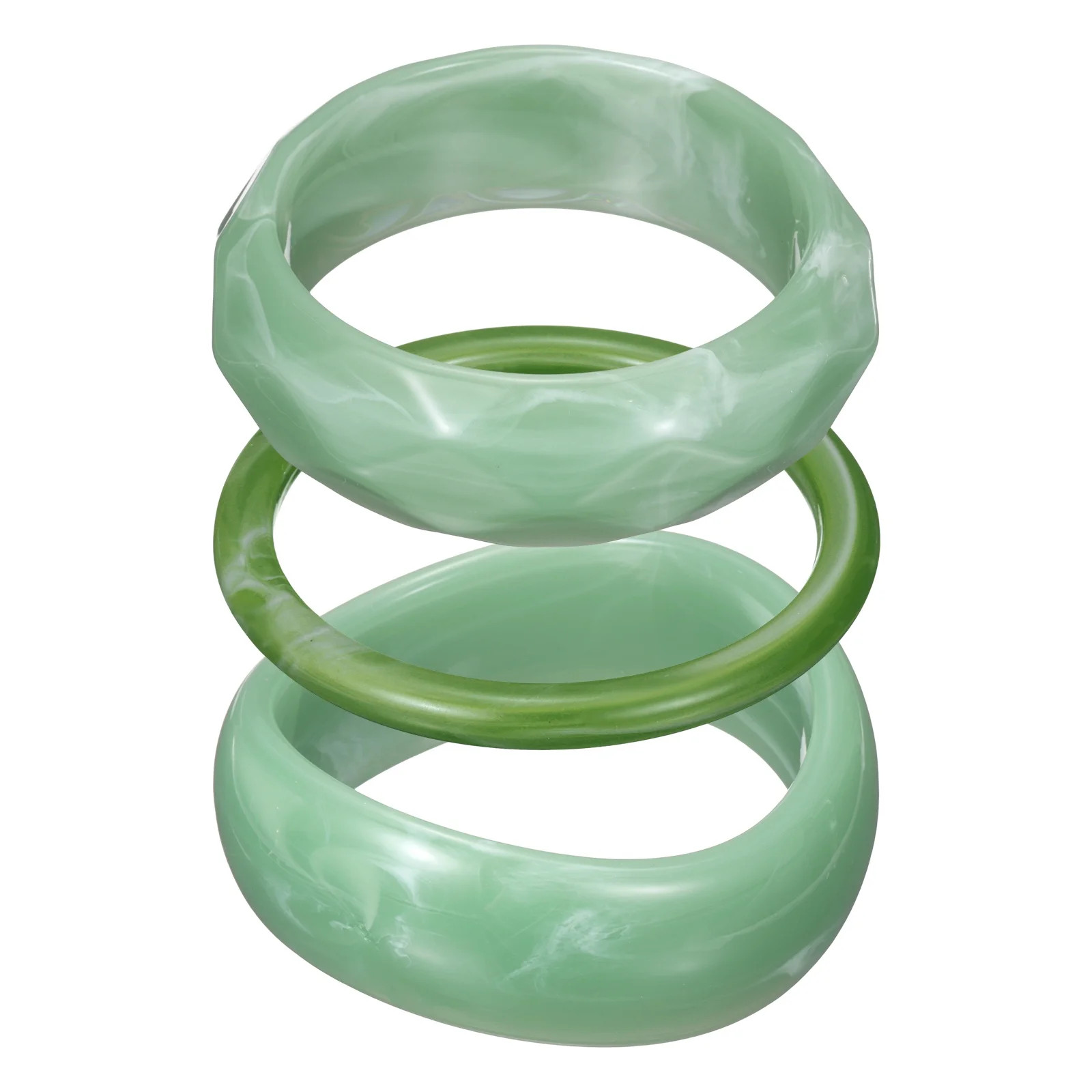 Uxcell 3pcs Acrylic Resin Bangle Bracelet Set for Women, Cuff Wide Geometric Chunky Stackable Ban... | Walmart (US)