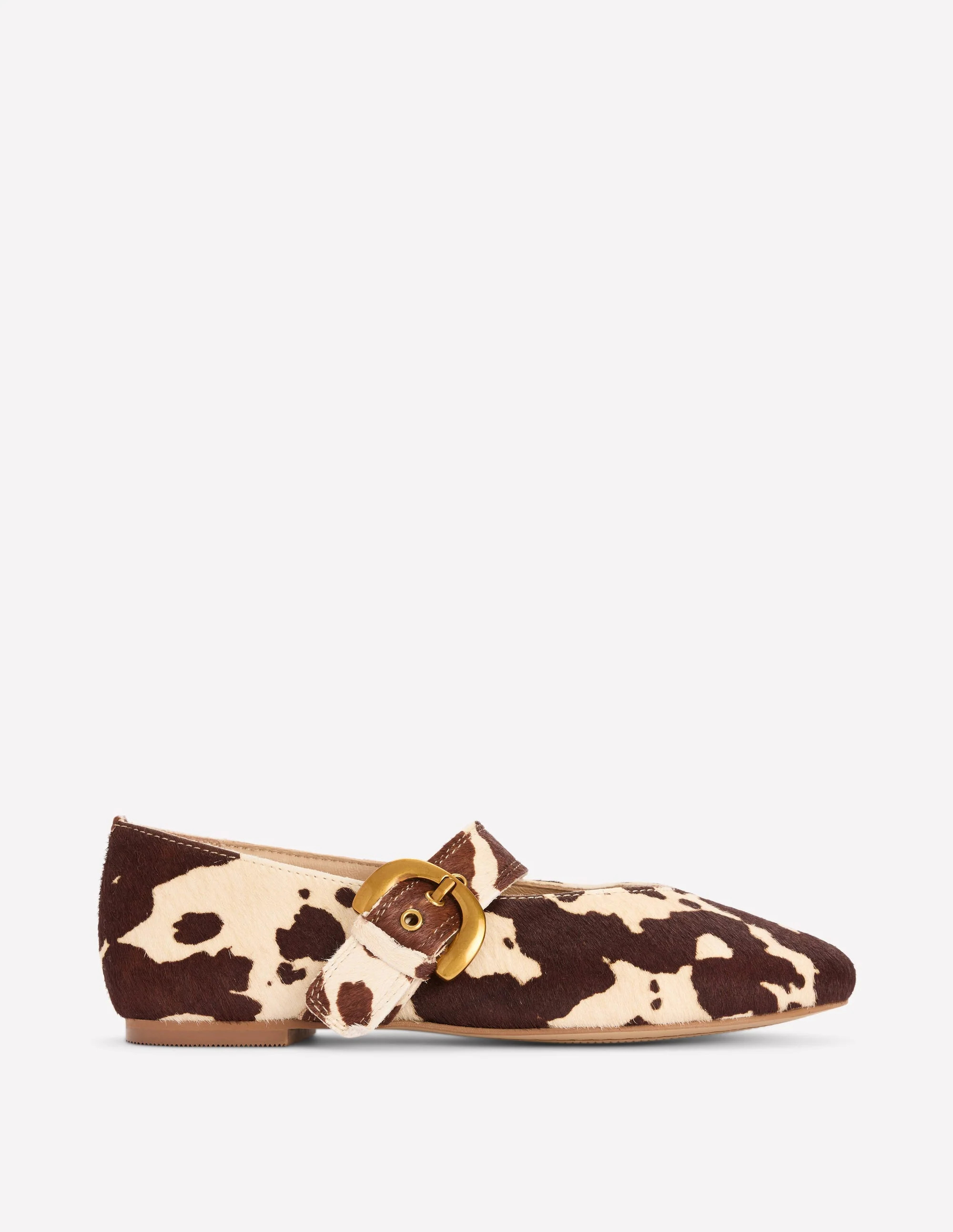Kylie Flat Buckle Mary Janes-Brown/Ivory | Boden UK