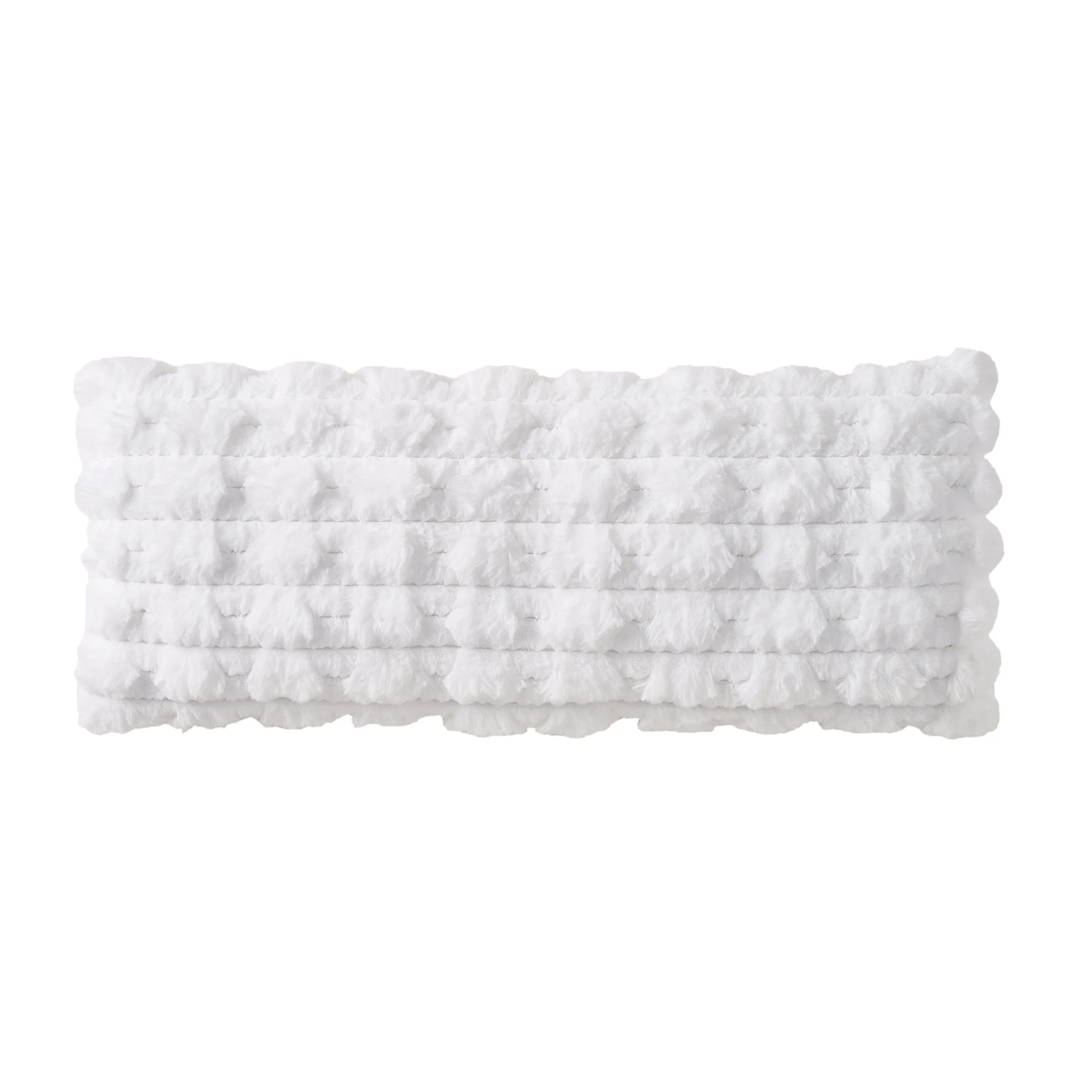 Holiday Time 14" x 36" Ivory Ruched Faux Fur Decorative Pillow | Walmart (US)