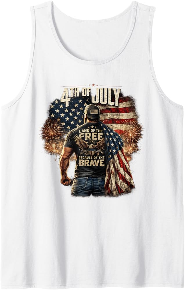 Patriotic American Flag Graphic Design Tank Top | Amazon (US)