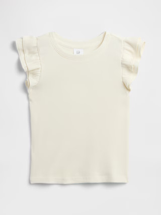 babyGap Ribbed Flutter Sleeve T-Shirt | Gap Factory