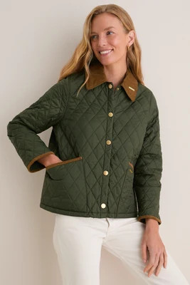 Olive Icons Cropped Liddesdale Quilted Jacket | Tuckernuck (US)