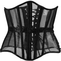 Women Quallity Corset Bustier Underbust Transparent Mesh Steel Boned Waist Trainer Bodice Lace Up Tight Tops Stage Costume | AliExpress (US)