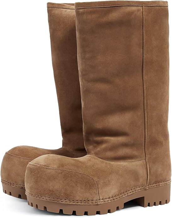 Agodor Snow Boots for Women,Suede Platform Winter Boots,Warm Faux Fur Slip On Round Toe Chunky Hi... | Amazon (US)