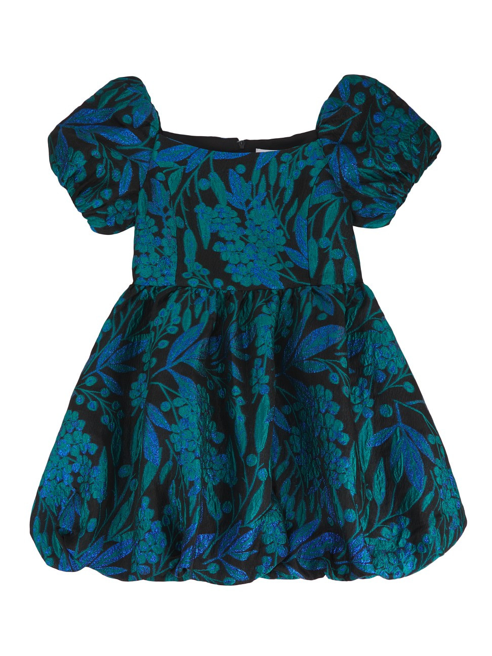 Little Girl's & Girl's Koji Jacquard Puff-Sleeve Dress - Deep Lagoon - Size 3 | Saks Fifth Avenue