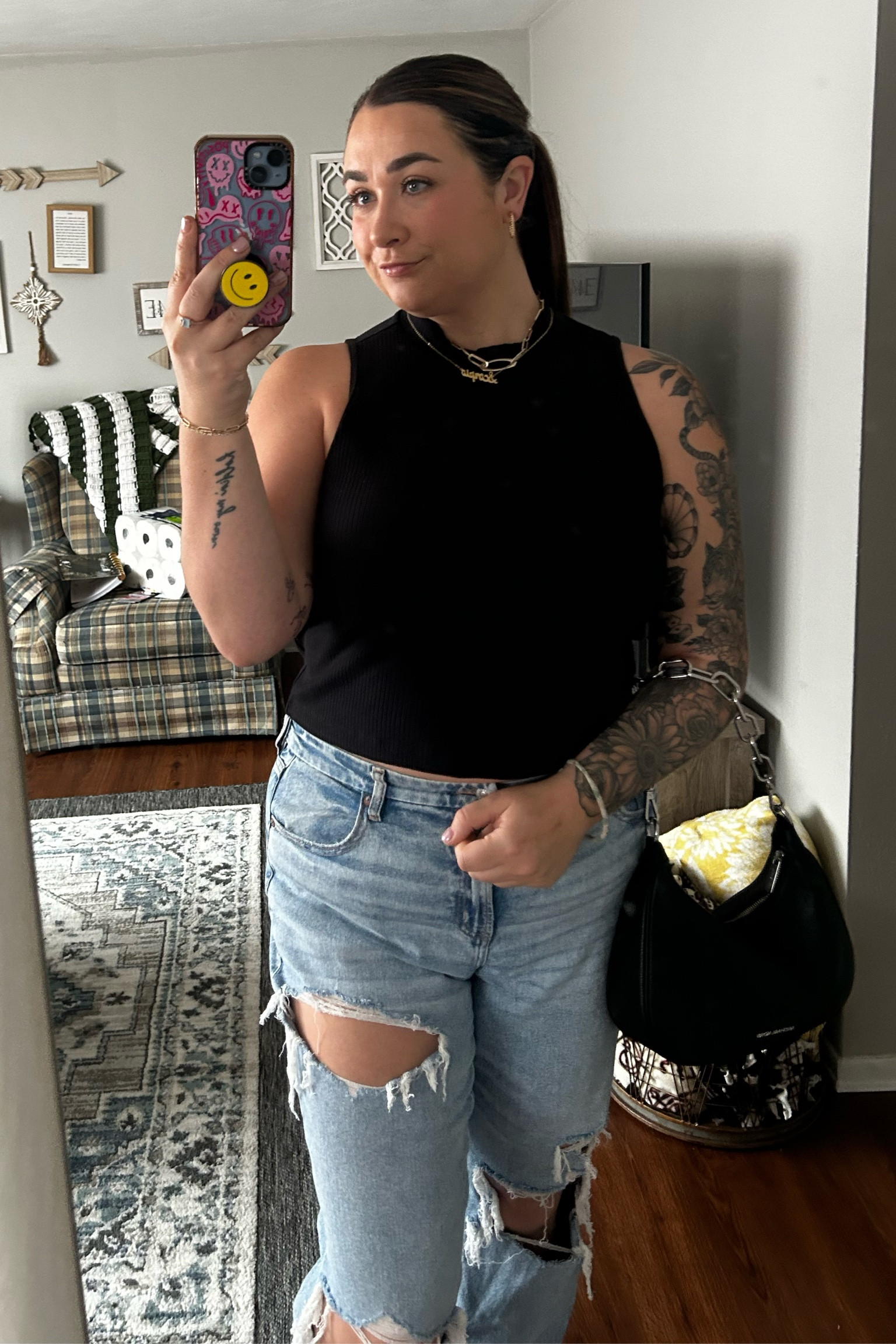 Very demure very cutesy.

Also obsessed with this tank from old navy! I got it in a couple different colors✨

#LTKMidsize #LTKSeasonal #LTKBacktoSchool