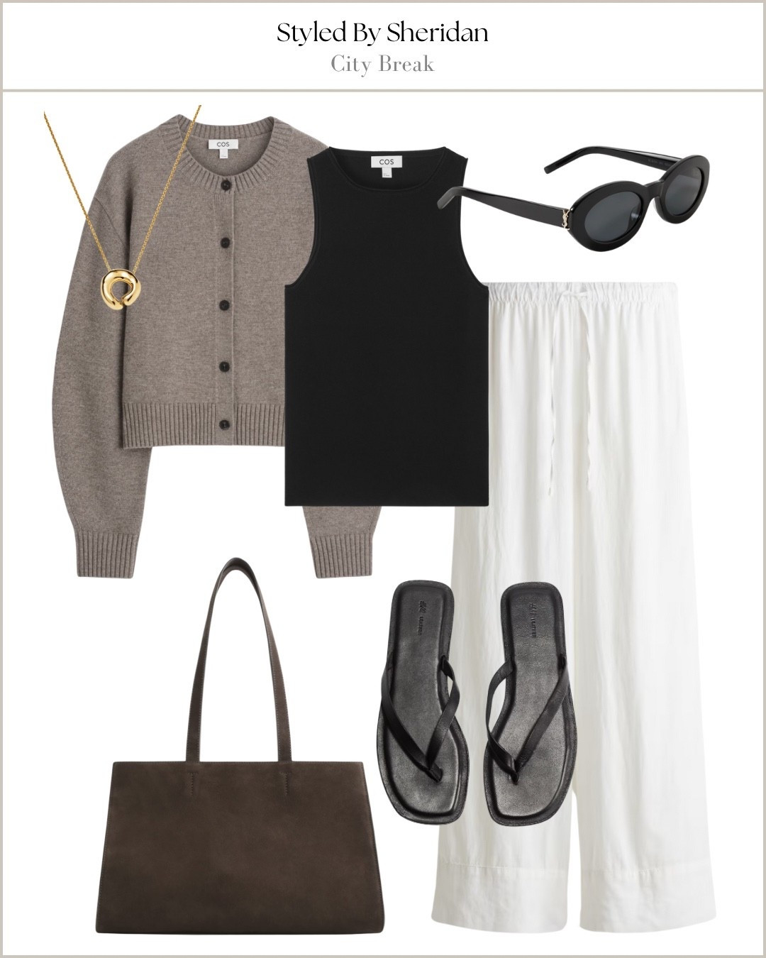 Linen & knitwear 🤝 

White linen trousers, cardigan, black tank top, sandals, suede bag

#LTKstyletip #LTKbag #LTKshoes