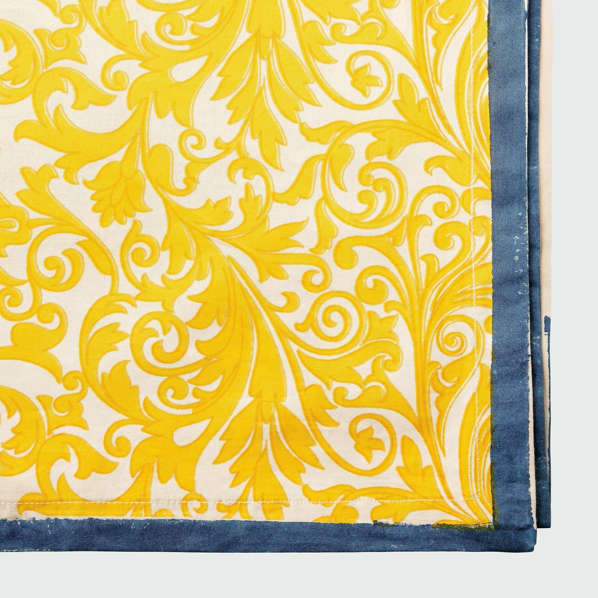 Damask print tablecloth, yellow | Joanna Buchanan