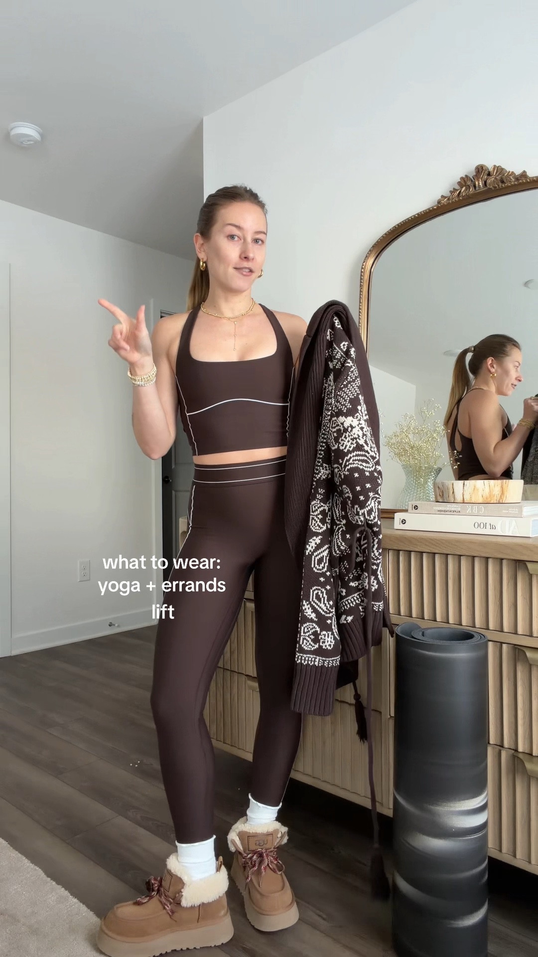 1/24/26 #abercrombiepartner what to wear: yoga & errands ☕️ Partnering with Abercrombie for my yoga + errands outfit. Wearing my Abercrombie YPB brown activewear set (size XS top + bottom) and this super cozy Abercrombie cardigan (size small) @abercrombie 

#LTKActive #LTKmorningroutine #LTKfitnessgoals