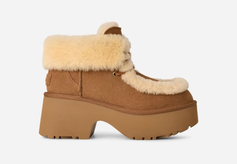 UGG® Women's Esmee Lace Up Sheepskin Classic Boots in Chestnut, Size 7 | UGG (US)