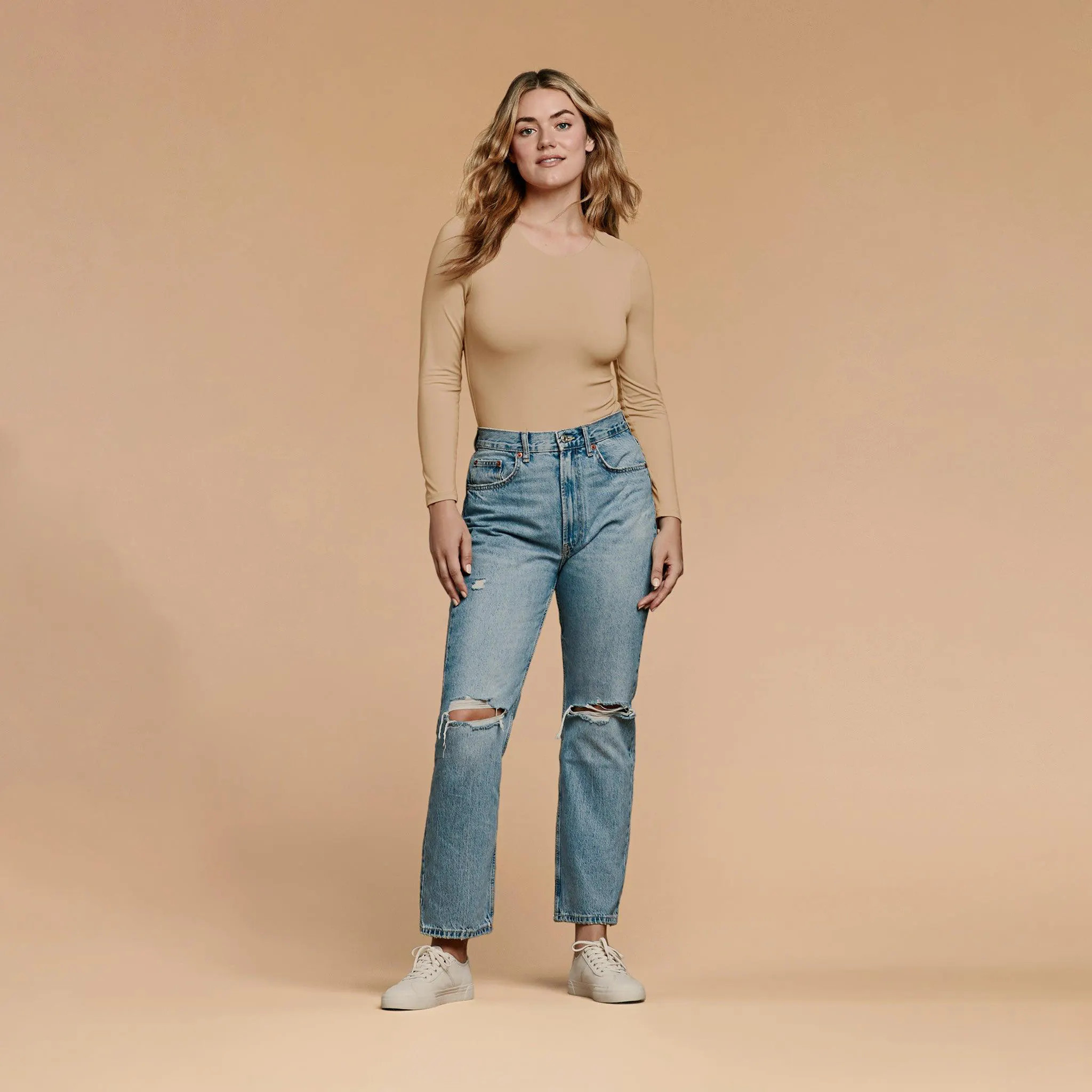 Long Sleeve Crewneck Bodysuit | Oat - nuuds | nuuds