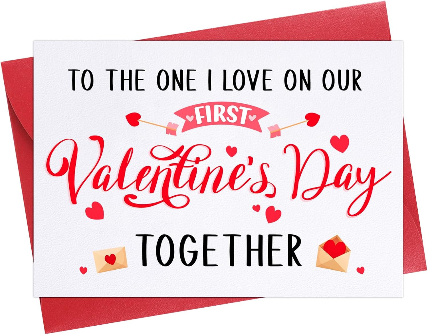 D24TIME First Valentines Day Card for Him Her Boyfriend Girlfriend Romantic 1st Valentine's Day C... | Amazon (US)