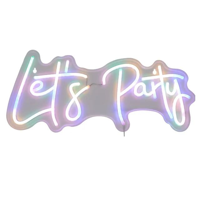 Urban Shop Lets Party LED Neon Color Changing Sign, 20.5" L x 8.9" H | Walmart (US)