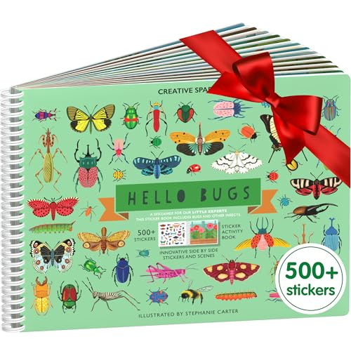 Cupkin Hello Bugs Sticker Book Activity for Kids, Toddler Airplane Travel Essentials, 500+ Bugs Stickers for Kids + 12 Scenes + 12 Coloring Book Pages, Bug Lover Kids Gift, Kids Crafts for Ages 2-8 | Amazon (US)