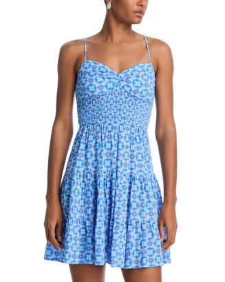 AQUA Printed Tiered Sleeveless Mini Dress- Exclusive  | Bloomingdale's Women | Bloomingdale's (US)