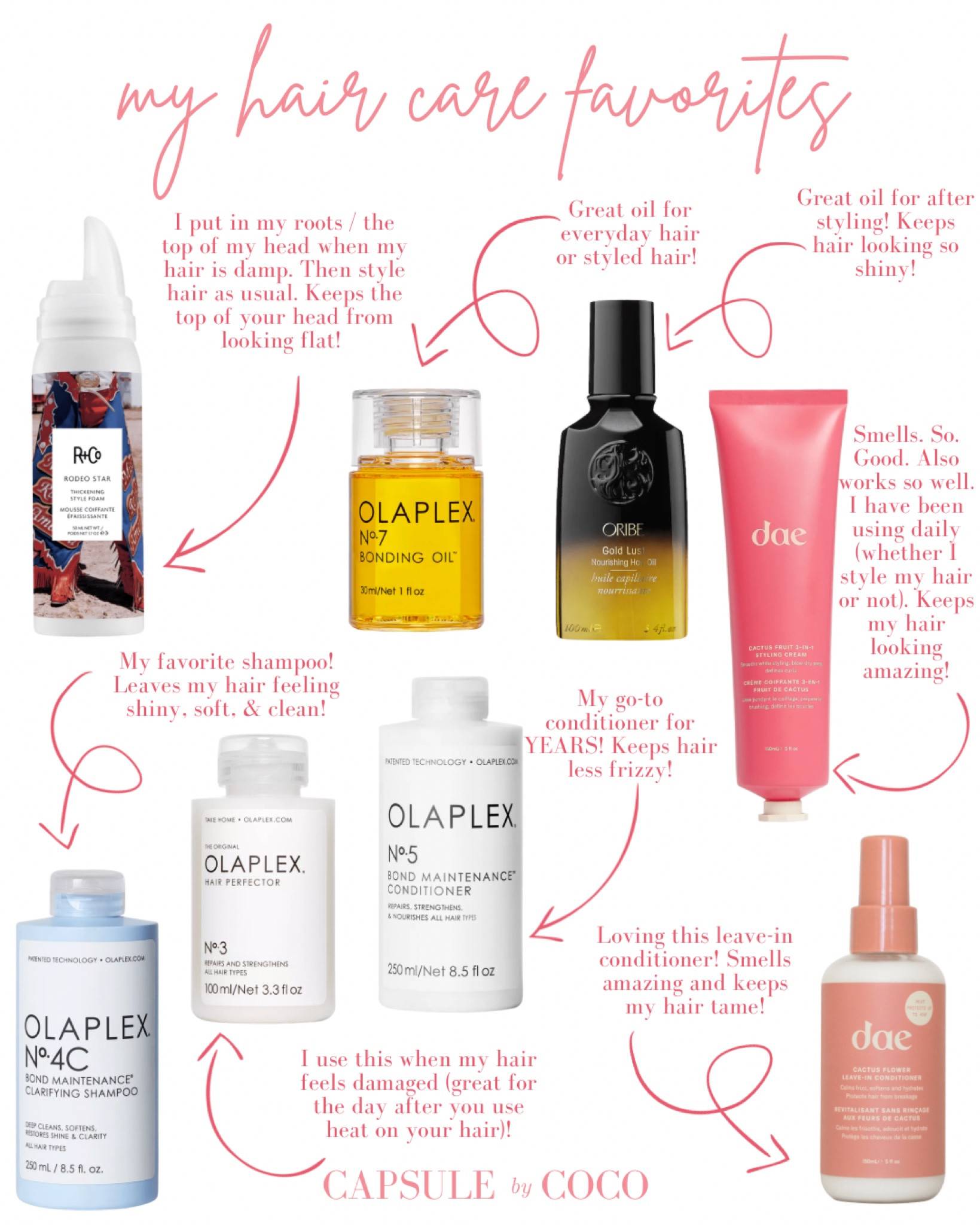 MY HAIR CARE FAVORITES 🎀👱🏼‍♀️ 

Hair care, Hair products, beauty, favorite hair products, favorite hair care, Sephora haul, Ulta haul, Olaplex, Dae, Oribe, R+Co, hair care favorites, CoCo’s favorites, Capsule By CoCo, CapsuleByCoCo

#LTKbeauty #LTKFind #LTKstyletip