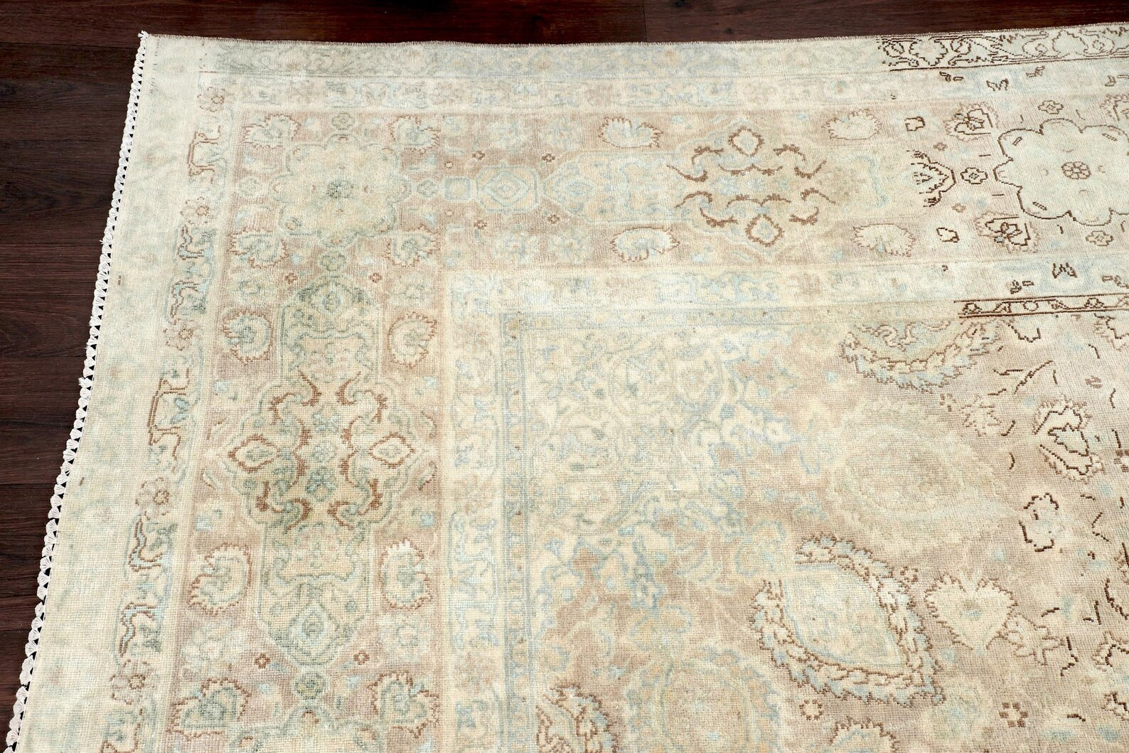 10x12 ft Geometric Turkish Rug, Wool Handmade Rug: Green Cream,9.5x12.9 | Etsy (US)