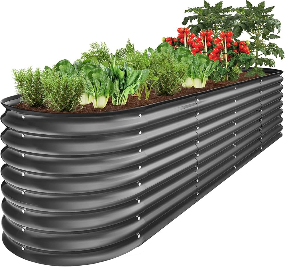 Best Choice Products 8x2x2ft Metal Raised Garden Bed, Oval Outdoor Deep Root Planter Box for Vege... | Amazon (US)