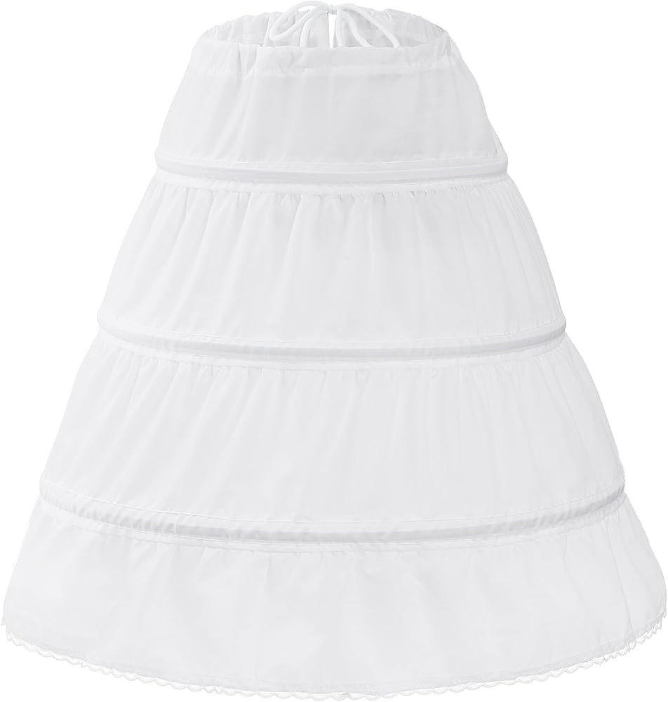 obmwang Girls Petticoat Crinoline 3 Hoop Skirt Petticoats for Girls Underskirt Ball Gown | Amazon (US)