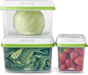 Rubbermaid Produce Saver Containers for Refrigerator with Lids for Food Storage, Dishwasher Safe,... | Amazon (US)