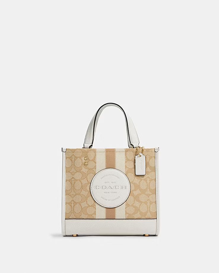 Dempsey Tote 22 In Signature Jacquard With Stripe And Coach Patch | Coach Outlet CA