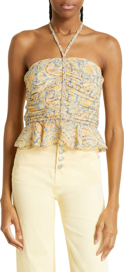Arienne Paisley Silk Halter Top | Nordstrom