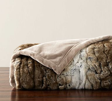 Faux Fur Textured Ombre Throw | Pottery Barn (US)