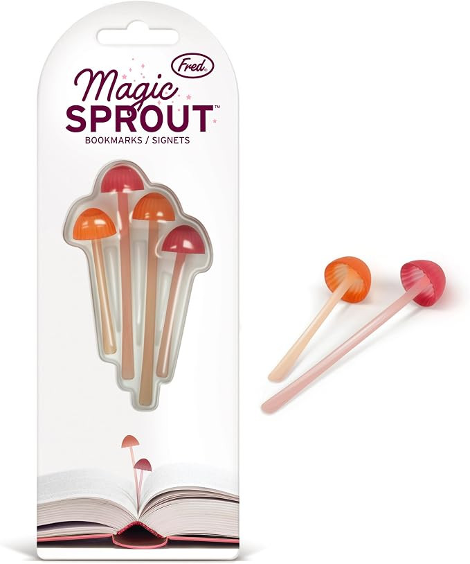 Magic Sprout, Mini-Mushroom Bookmarks - Set of 4 - Two Sizes & Colors - Soft, Flexible Silicone -... | Amazon (US)