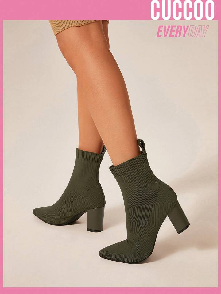 Cuccoo Everyday Collection Women Shoes Valentine Days Day Elegent Minimalist Point Toe Green Sock... | SHEIN