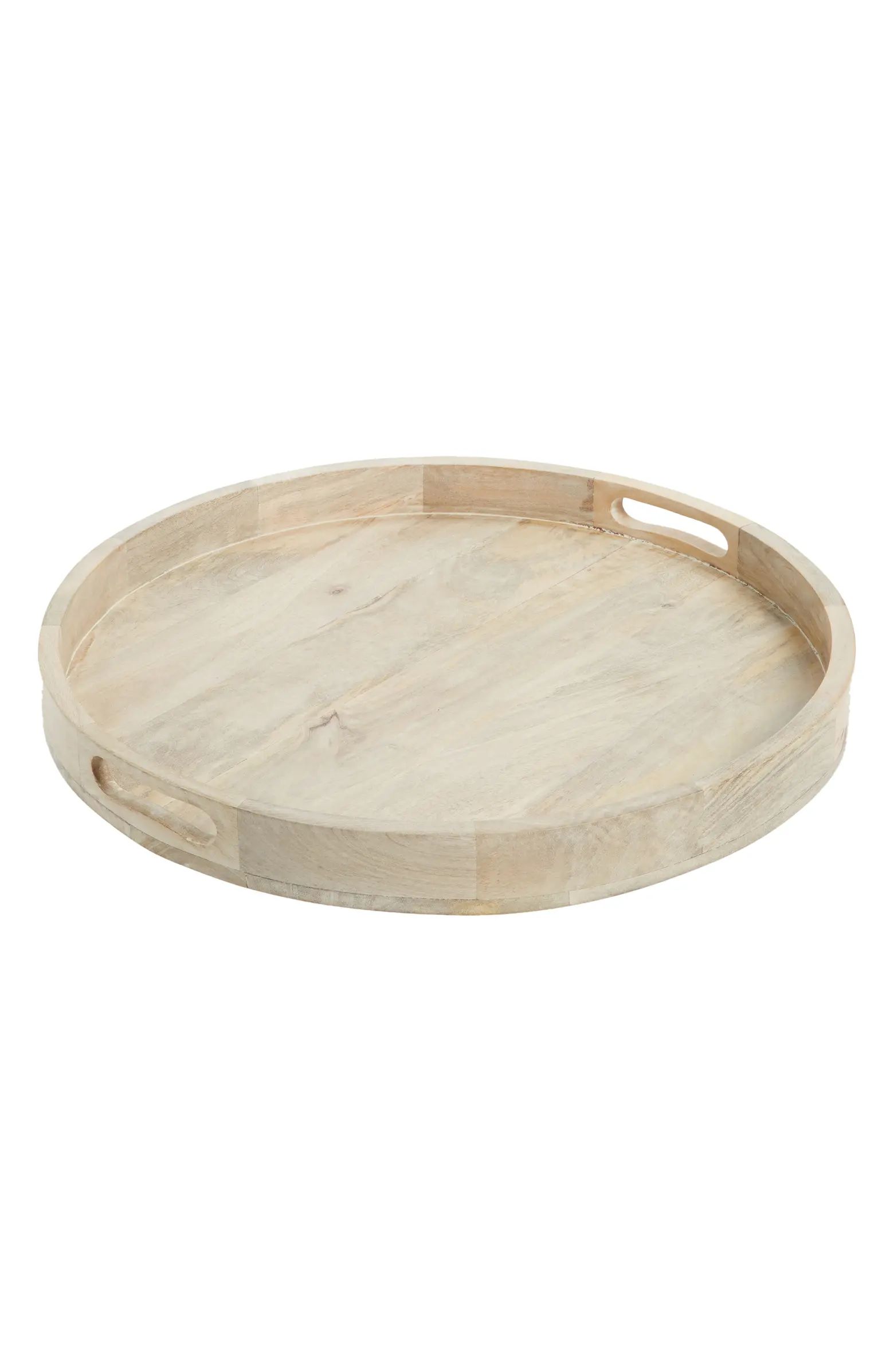 at Home Large Round Acacia Wood Serving Tray | Nordstrom