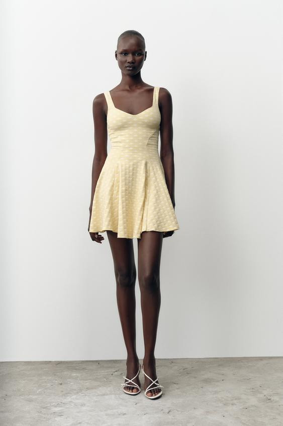 JACQUARD STRETCH SKATER DRESS | Zara US