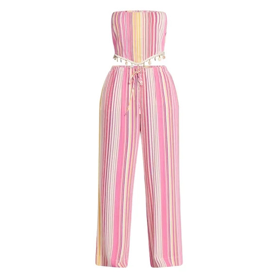 No Boundaries Scarf Top and Beach Pants Set, 2-Piece, Women's XXS-XXL | Walmart (US)