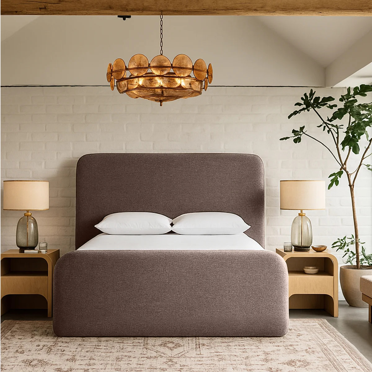 Fira Daliah Linen Textured Fabric Upholstered Bed | Wayfair North America