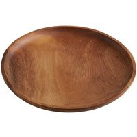 Orsina Small Round Acacia Wooden Plate, Natural Plate Wood With Raised Edges, Stylish Serving Plate For Fruit | Debenhams UK