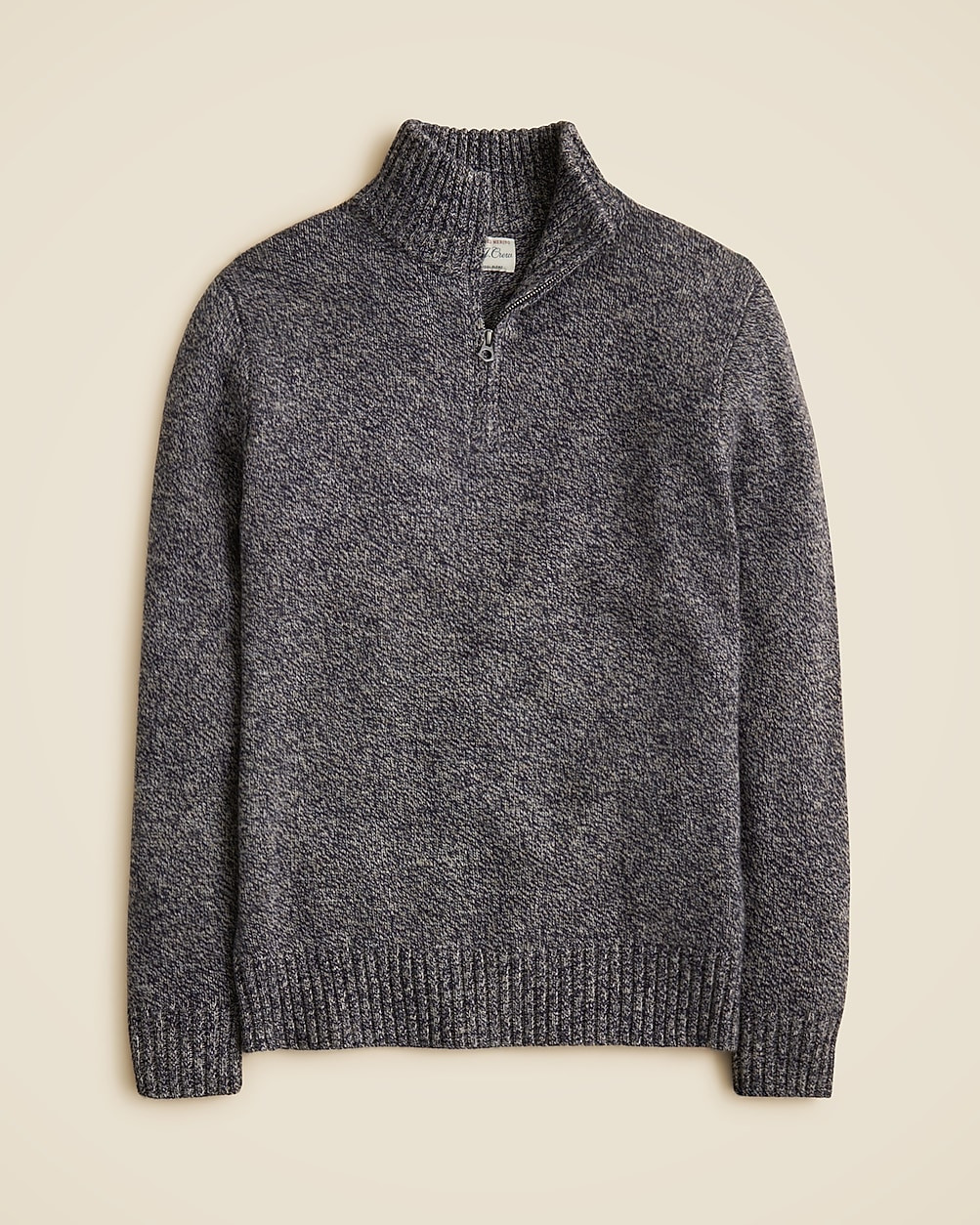 Rugged merino wool-blend marled half-zip sweater | J. Crew US